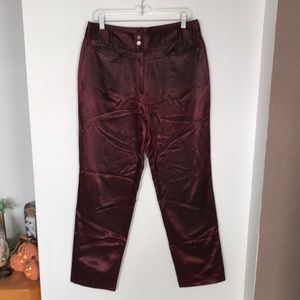 EXPRESS SATIN PANTS PRETTY MAROON BROWN SIZE 13/14 EXCELLENT CONDITION!
